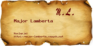 Major Lamberta névjegykártya